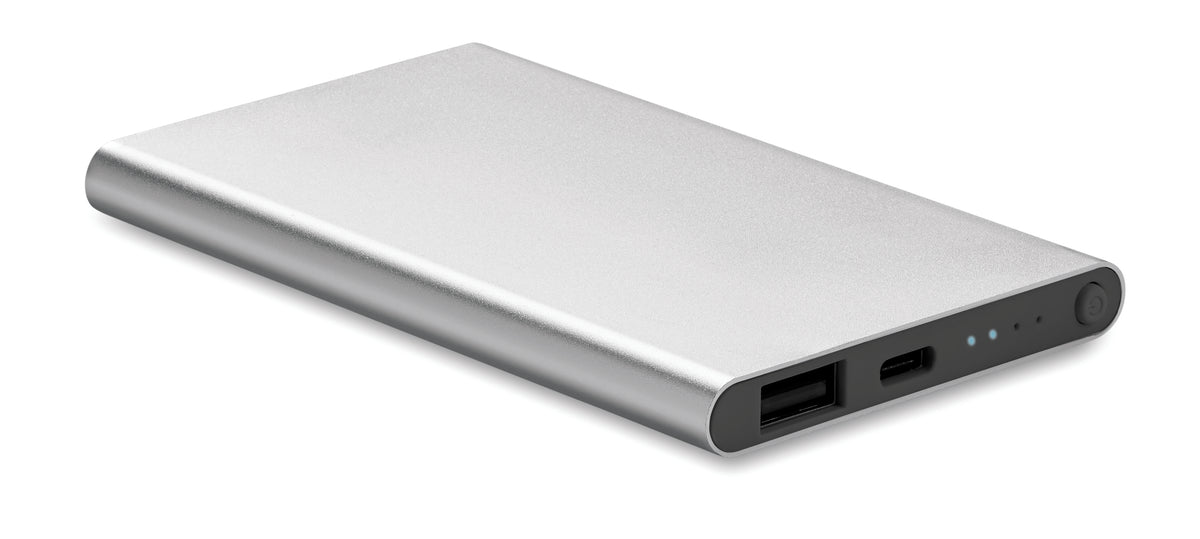 4000 mAh Power Bank Type C Powerflat C in mat zilver