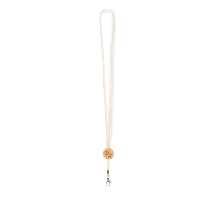 Katoenen lanyard metalen haak Kara met een bedrukking als voorbeeld