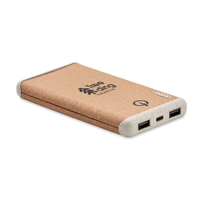 Draadloze 10000 mAh PowerBank Ralia met een bedrukking als voorbeeld