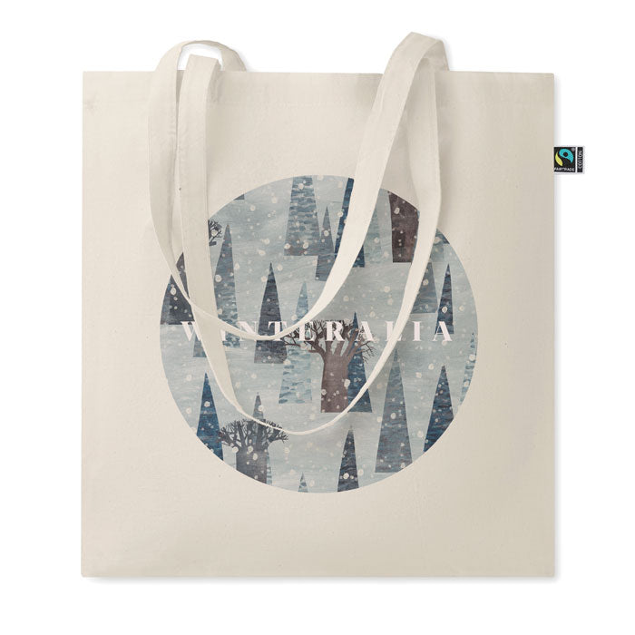 Fairtrade 180 g/m² katoenen tas Osole+ met een bedrukking als voorbeeld