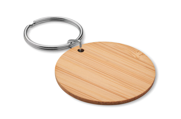 Ronde bamboe sleutelhanger bedrukken – Roundboo