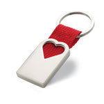 Metalen sleutelhanger Bonheur in rood