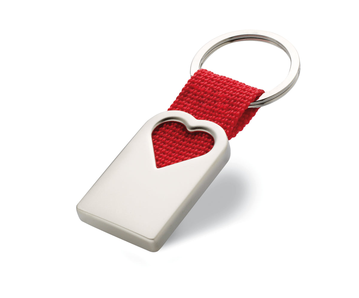 Metalen sleutelhanger Bonheur in rood