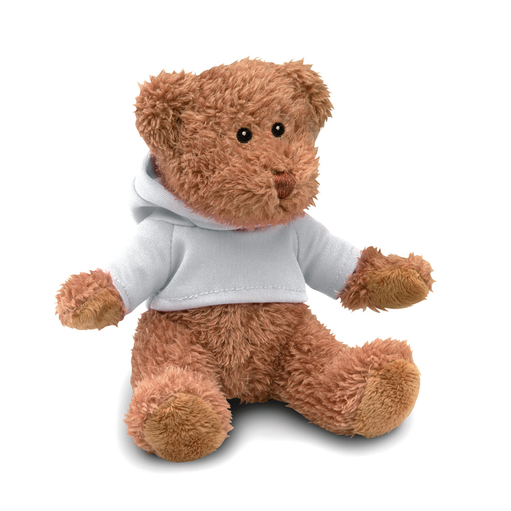 Teddybeer met sweatshirt Johnny in wit