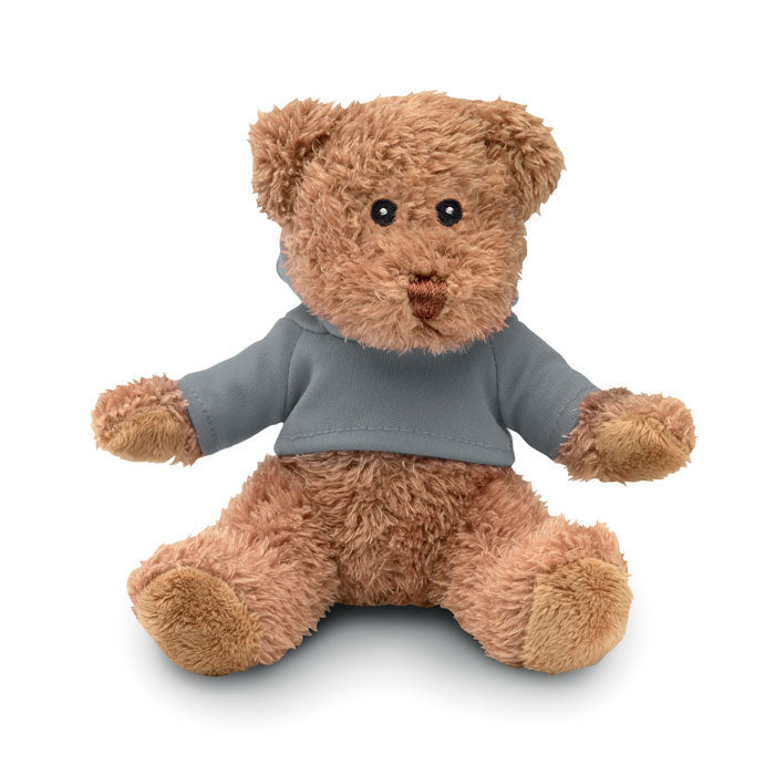 Teddybeer met sweatshirt Johnny in grijs