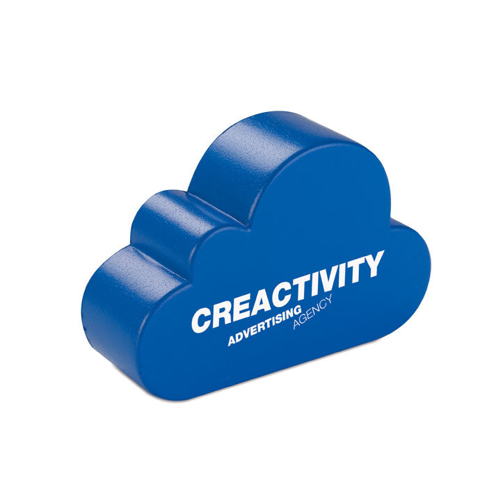Anti-stress wolkvorm Cloudy met een bedrukking als voorbeeld