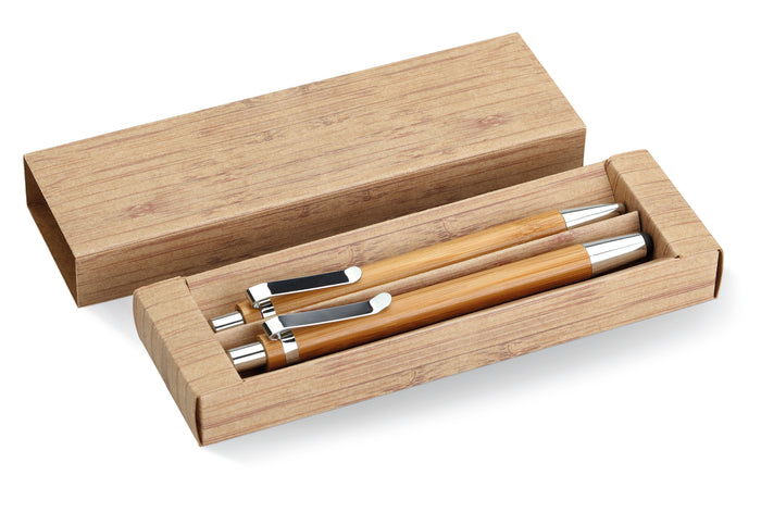 Bamboe pen en potloodset bedrukken – Bambooset