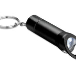 Metalen sleutelhanger met LED Litop in zwart