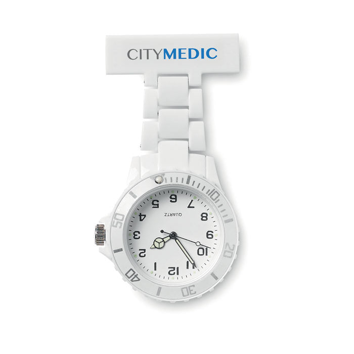 Analoog zusterhorloge Nurwatch met een bedrukking als voorbeeld