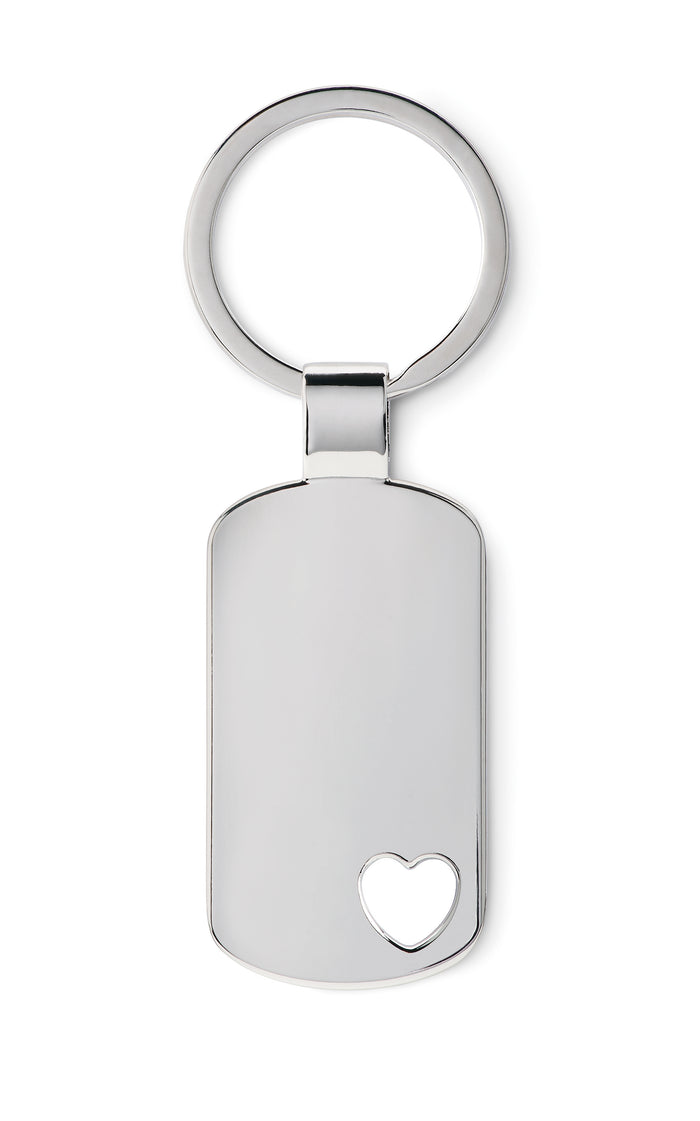 Metalen sleutelhanger, hartje bedrukken – Corazon