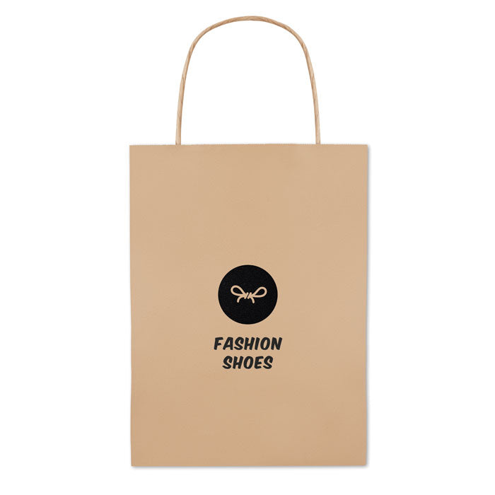 Papieren tas klein 150 g/m² Paper Small met een bedrukking als voorbeeld