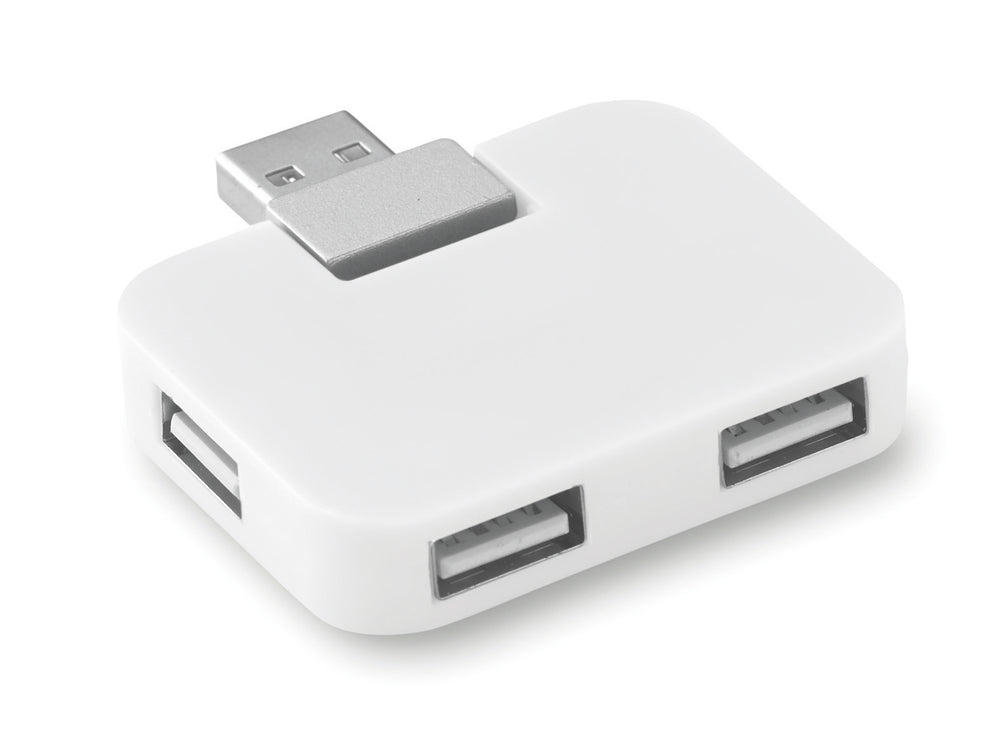 USB hub 4 poorten Square in wit