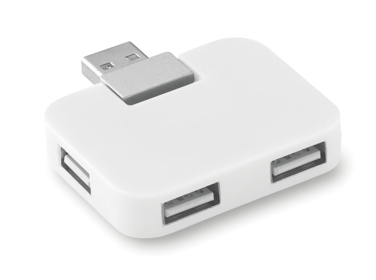 USB hub 4 poorten Square in wit