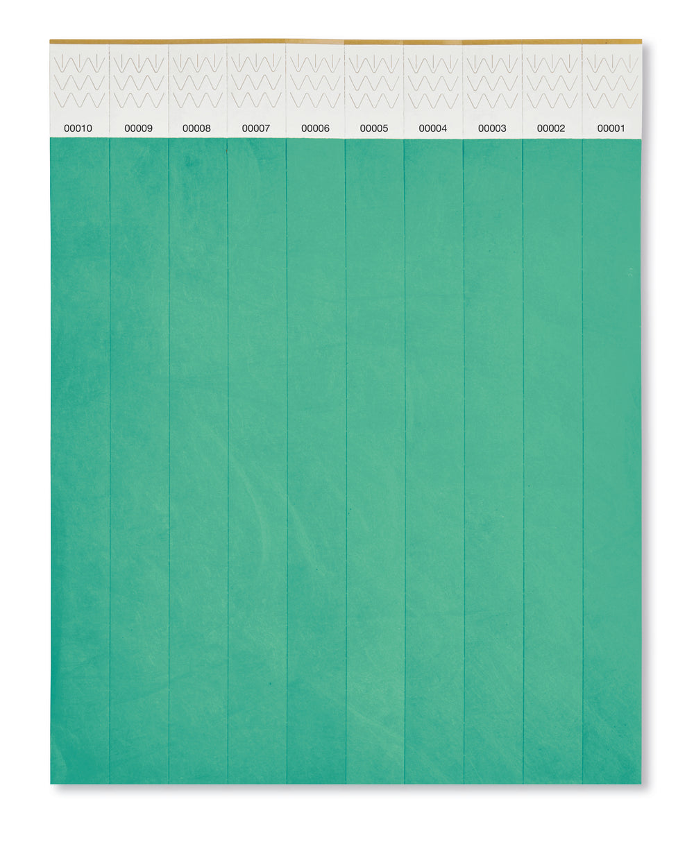 Èèn vel met 10 event armbandjes Tyvek in turquoise