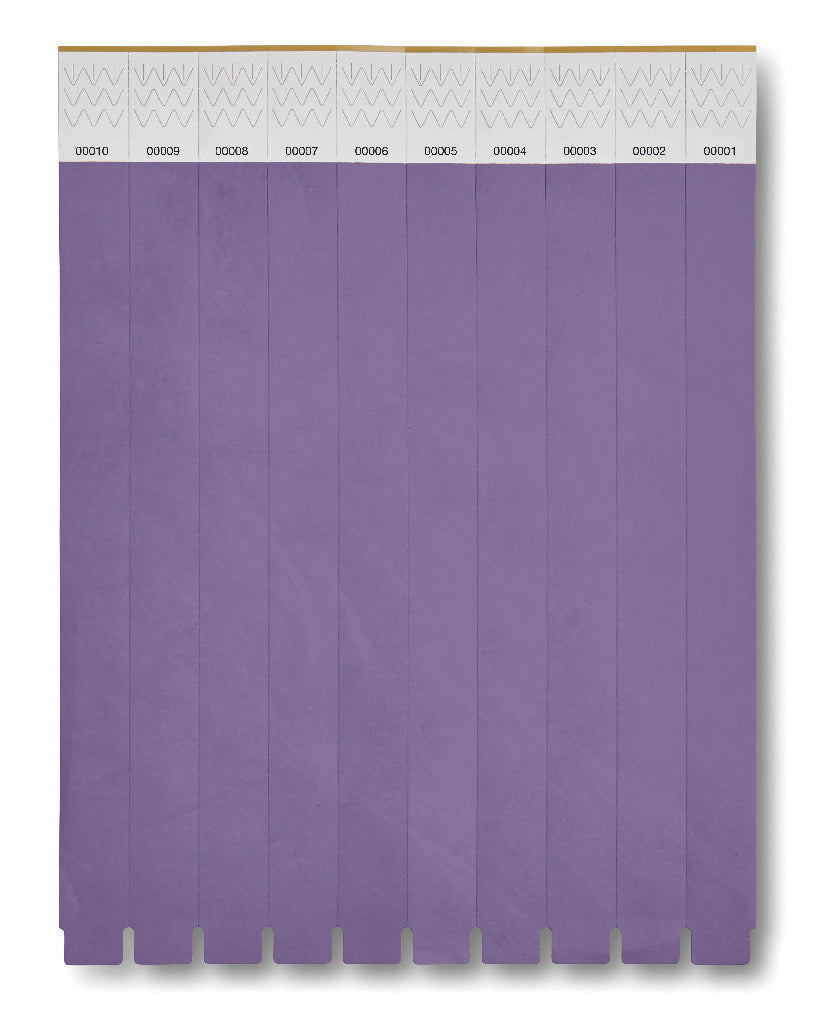 Èèn vel met 10 event armbandjes Tyvek in violet