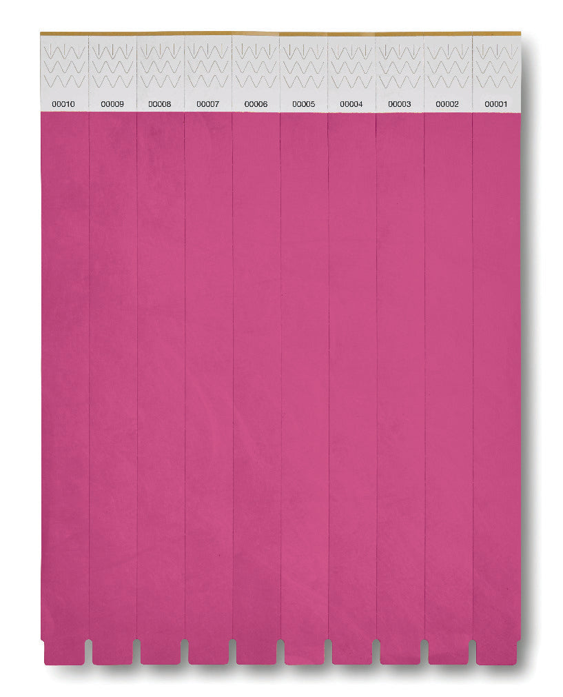 Èèn vel met 10 event armbandjes Tyvek in fuchsia