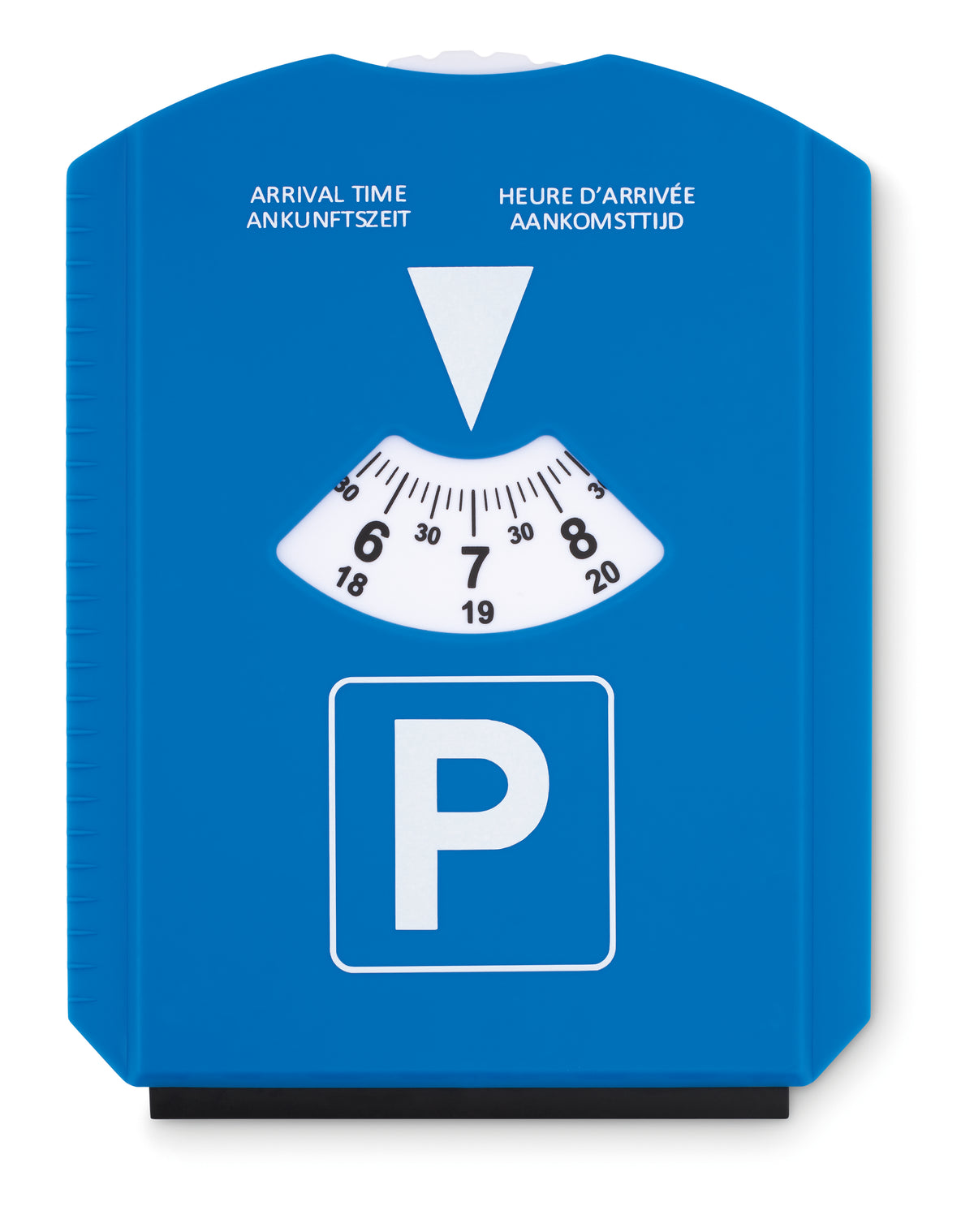 Parkeerkaart met ijskrabber Park & Scrap in blauw
