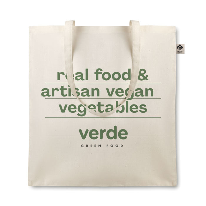 Katoenen boodschappentas Organic Cottonel met een bedrukking als voorbeeld