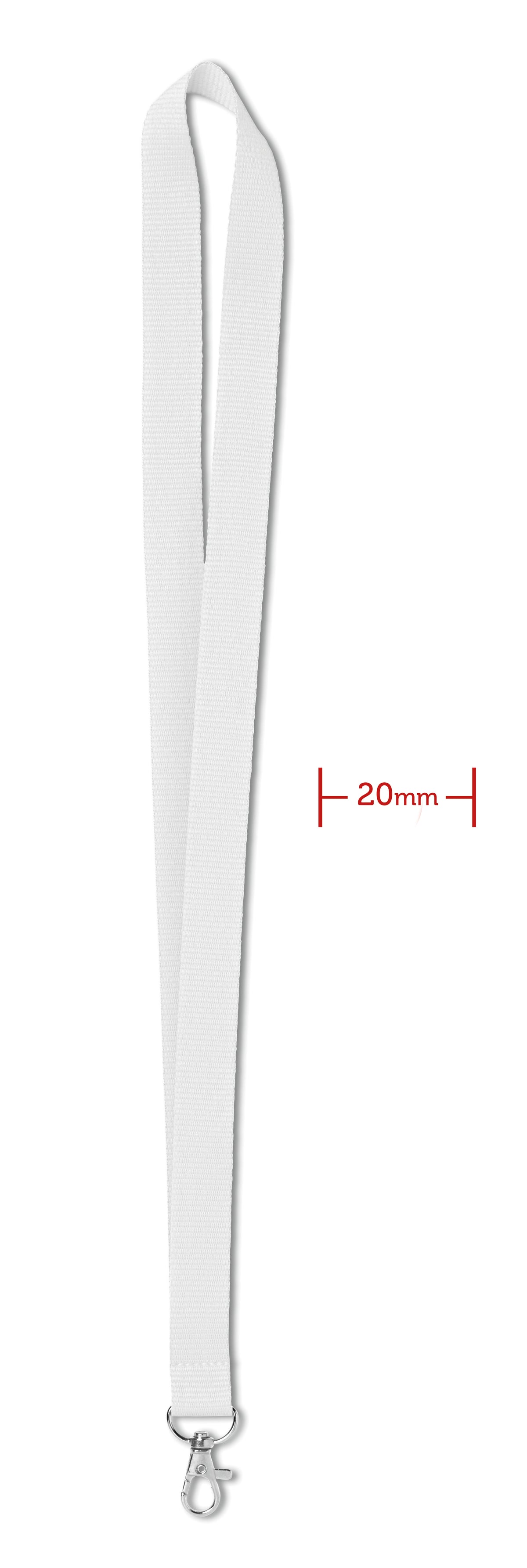 Lanyard 20 mm Simple Lany in wit