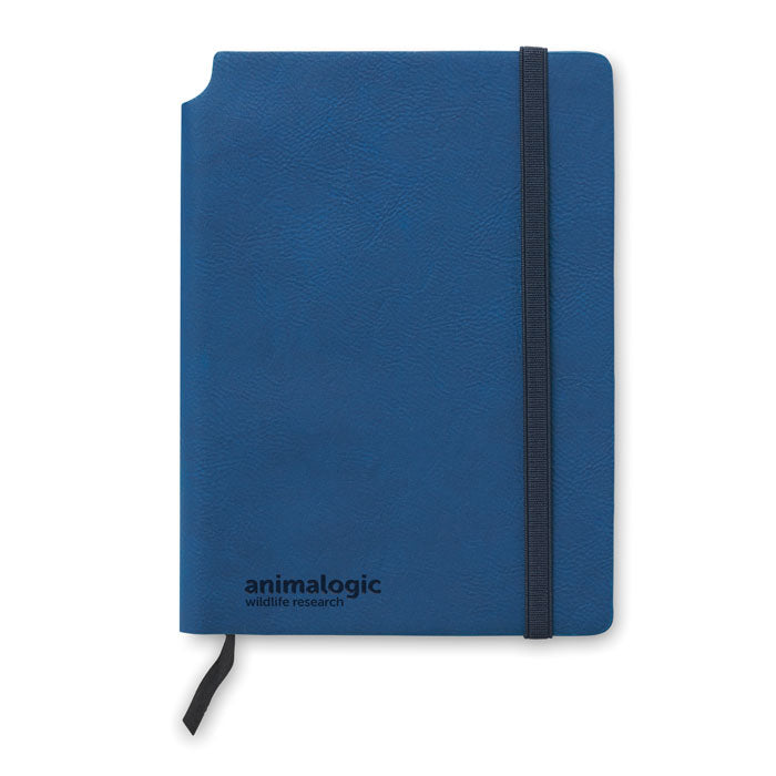 PU notitieboek Softnote met een bedrukking als voorbeeld