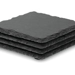 Leistenen onderzetters Slate4 in zwart