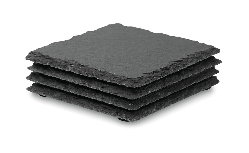 Leistenen onderzetters Slate4 in zwart