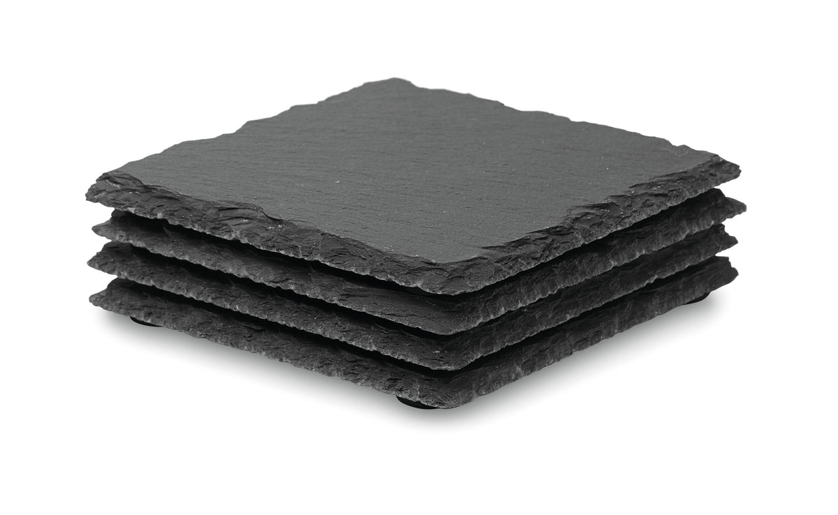 Leistenen onderzetters Slate4 in zwart