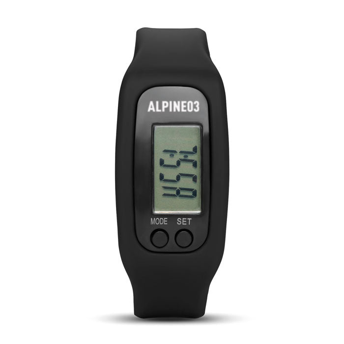 Pedometer armband Bratara met een bedrukking als voorbeeld