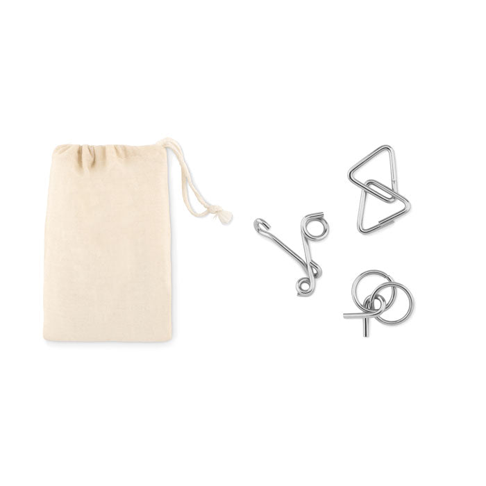 Set van 3 denkspelletjes Threenats in beige