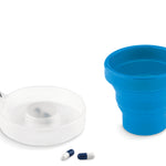 Opvouwbare siliconen beker Cup Pill in blauw