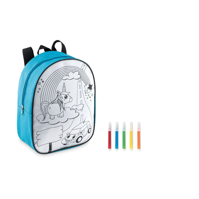 Kinderrugtasje 600D Backsketchy in turquoise