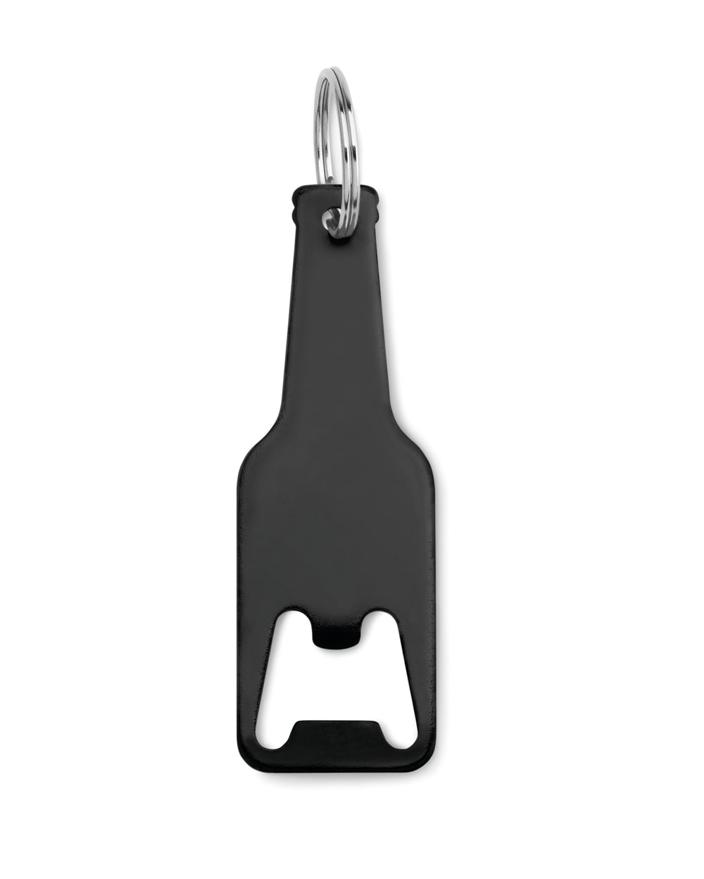 Aluminium sleutelhanger fles Botelia in zwart
