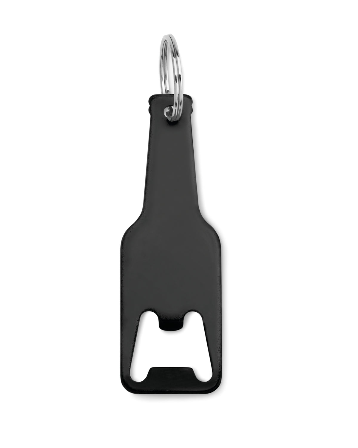 Aluminium sleutelhanger fles Botelia in zwart