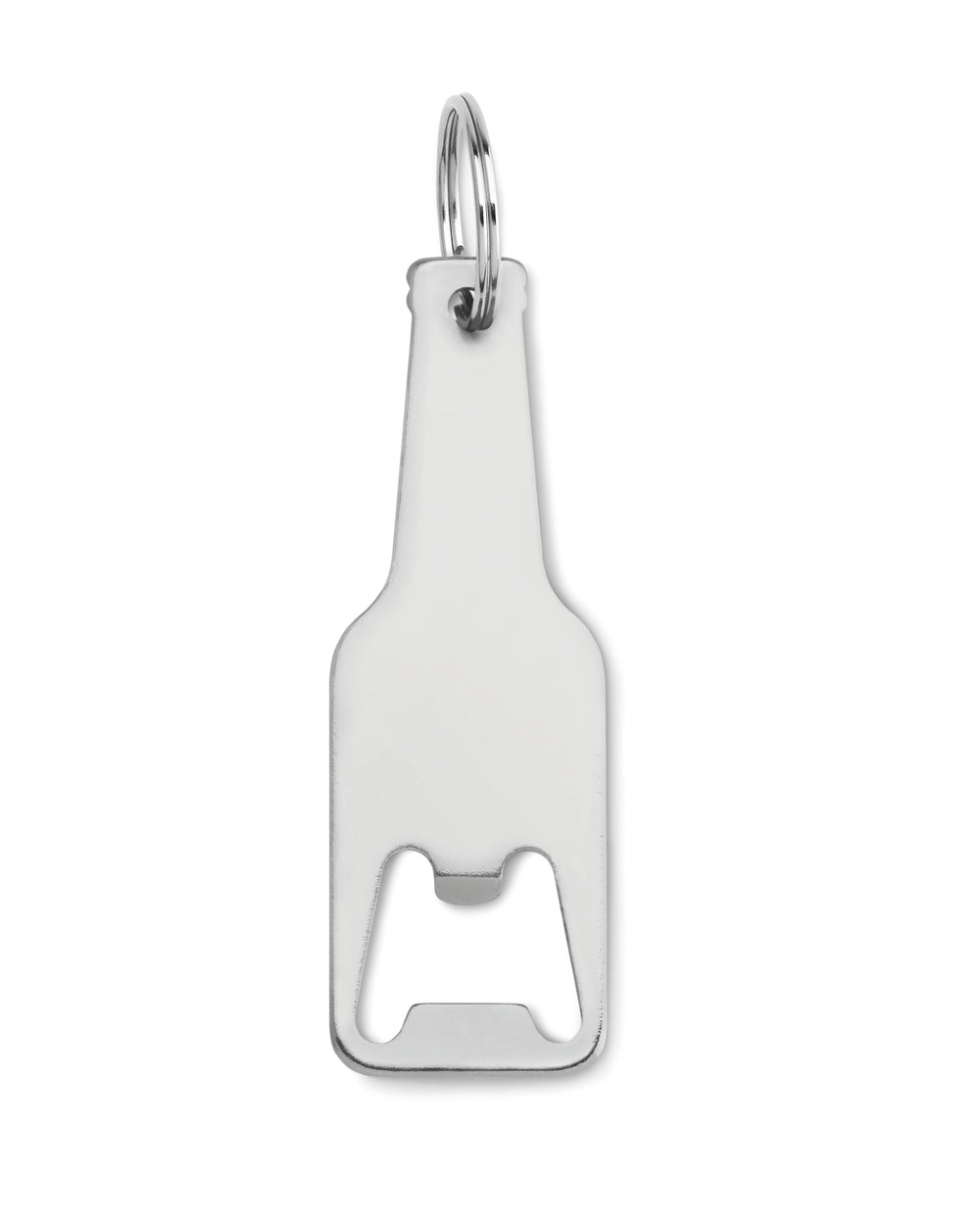 Aluminium sleutelhanger fles Botelia in zilver