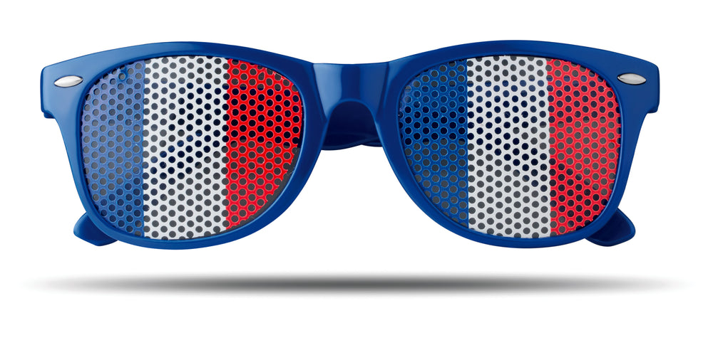 Zonnebril met vlag Flag Fun in royal blauw