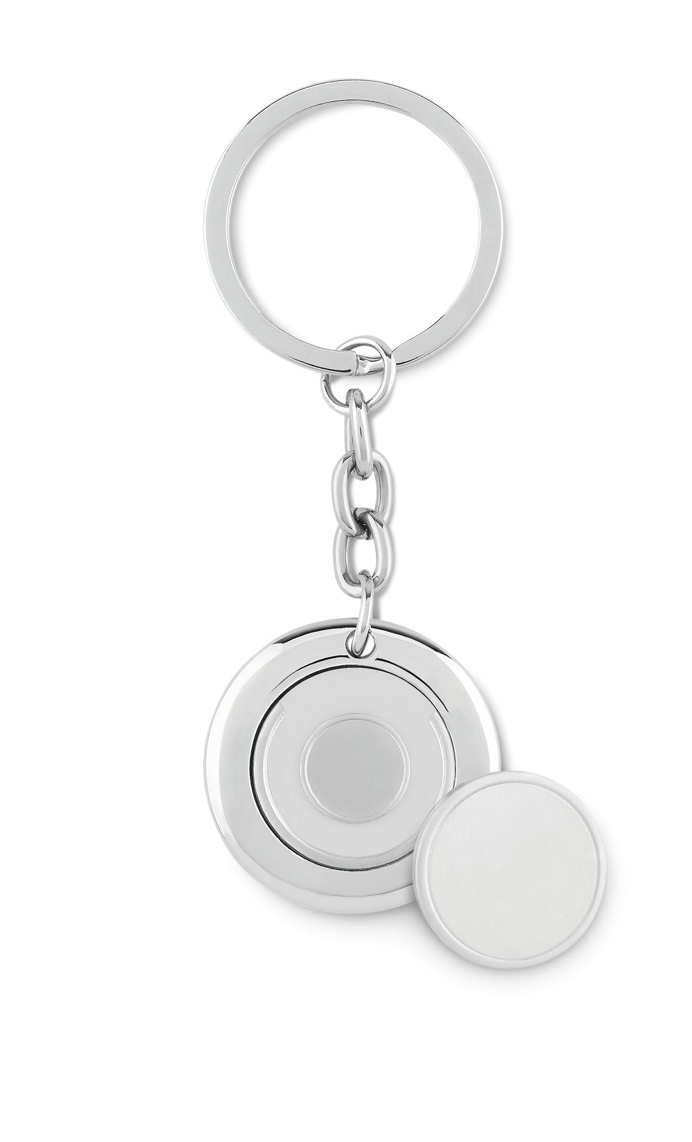Sleutelhanger Flat Ring in glanzend zilver