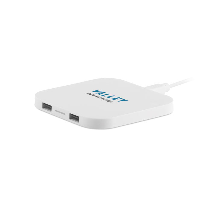 Draadloos oplaadstation HUB Unipad met een bedrukking als voorbeeld
