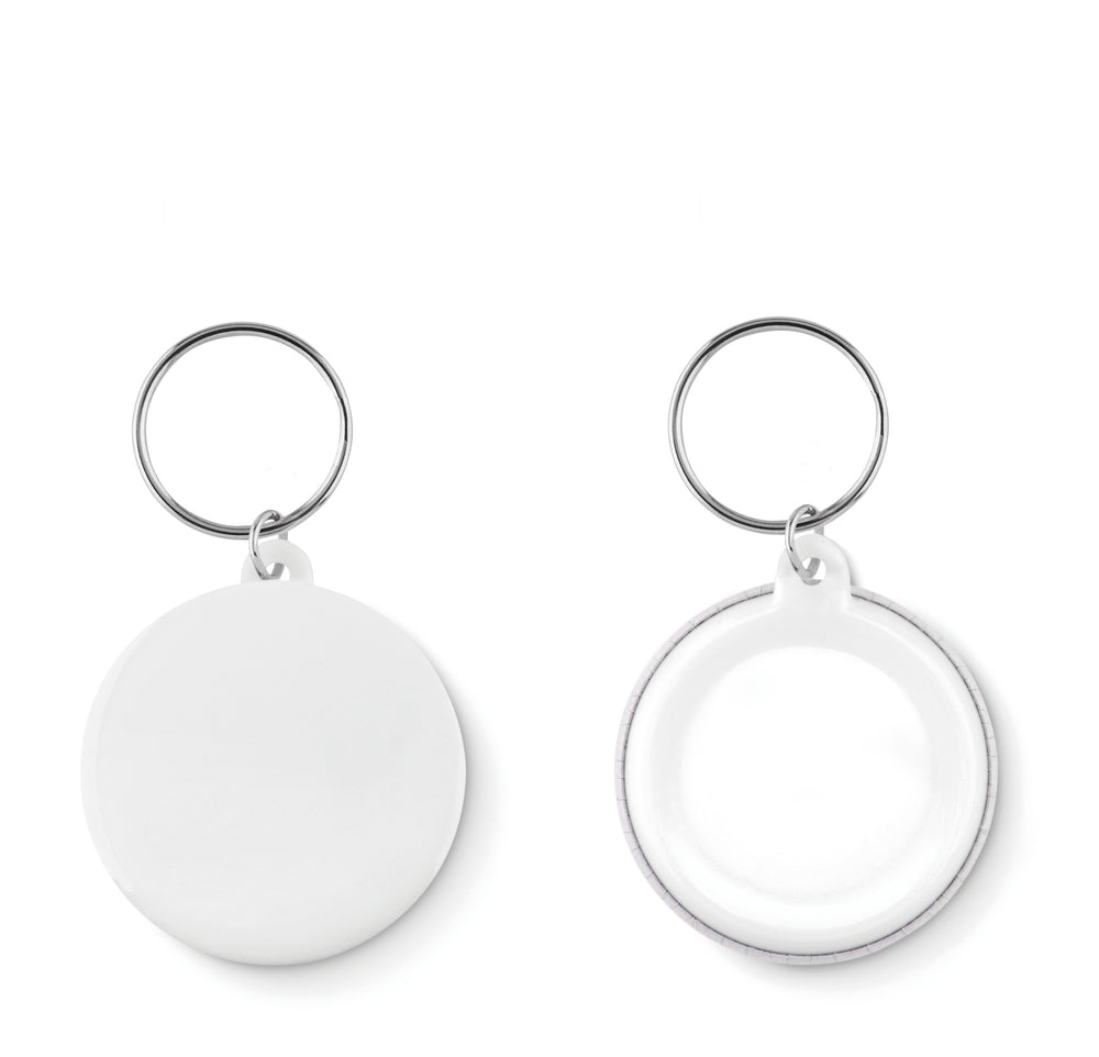 Sleutelhanger, metaal Pin Key in wit