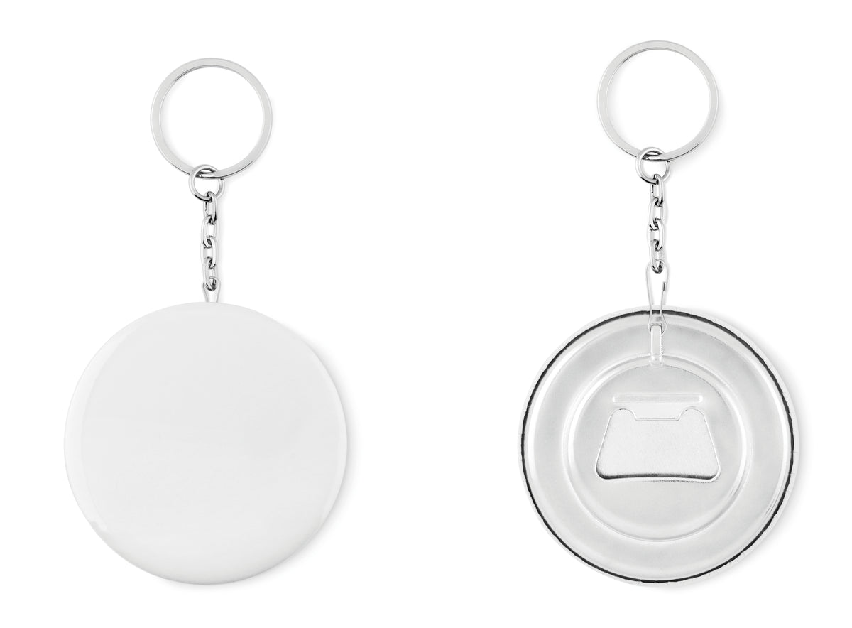 Sleutelhanger opener Pin Flask in mat zilver