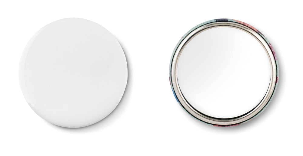 Metalen button Mirror in mat zilver