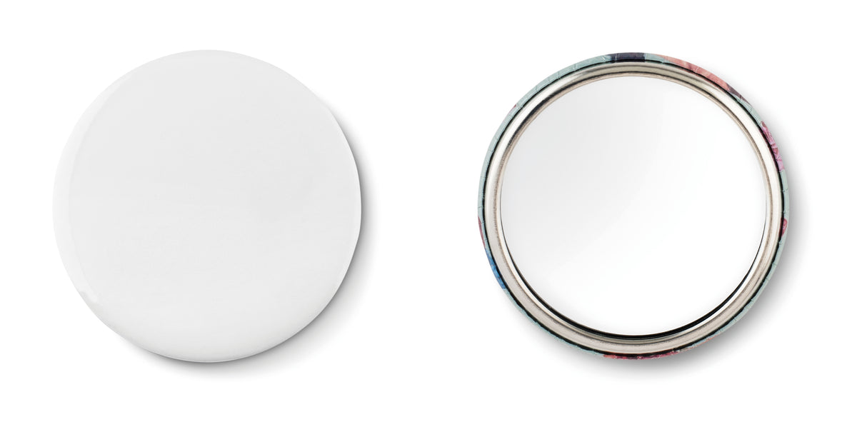 Metalen button Mirror in mat zilver