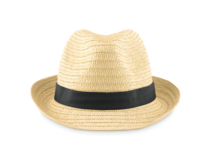 Strohoed naturel bedrukken – Boogie