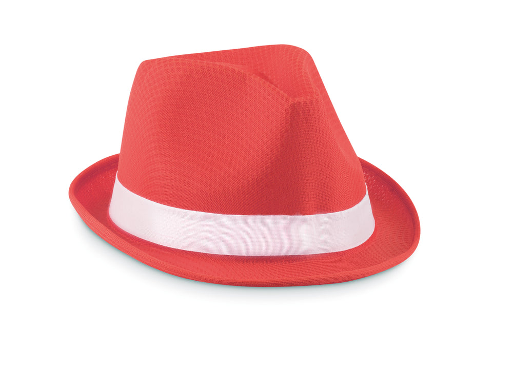 Polyester zonnehoed Woogie in rood
