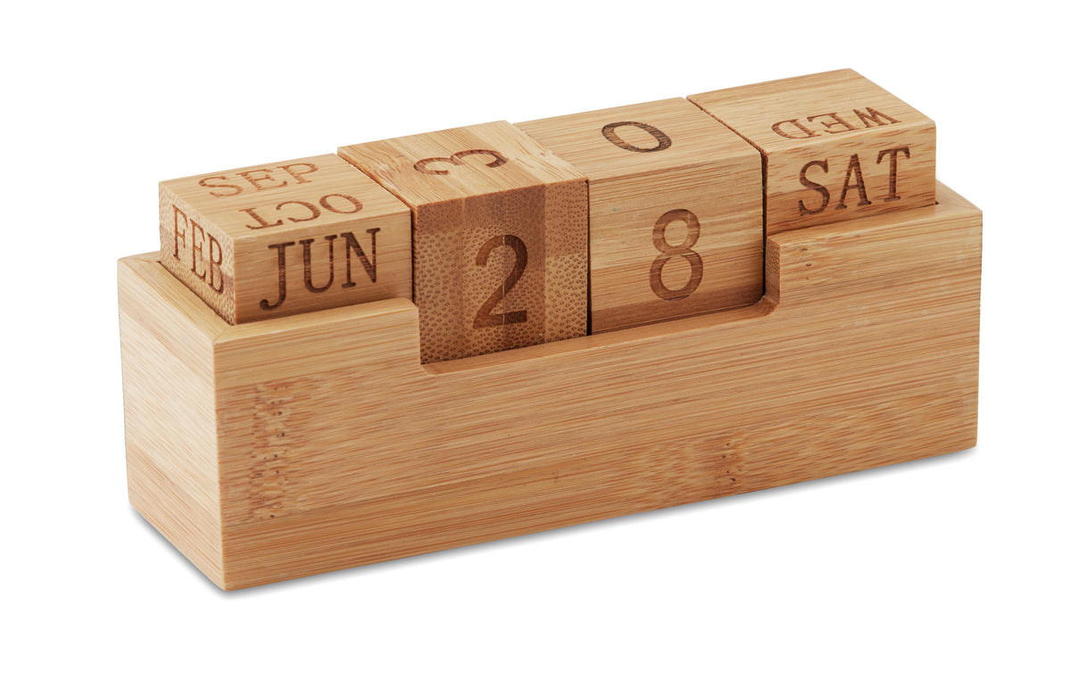 Bureaukalender bamboo Karenda in hout