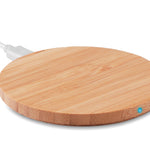 Draadloze oplader bamboe Rundo in hout