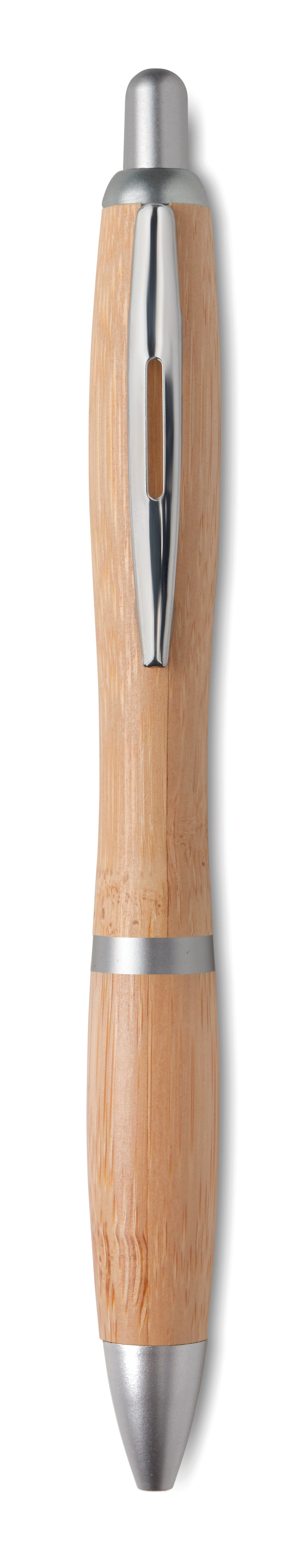 Bamboe balpen Rio Bamboo in mat zilver
