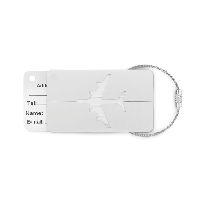 Kofferlabel Fly Tag in mat zilver