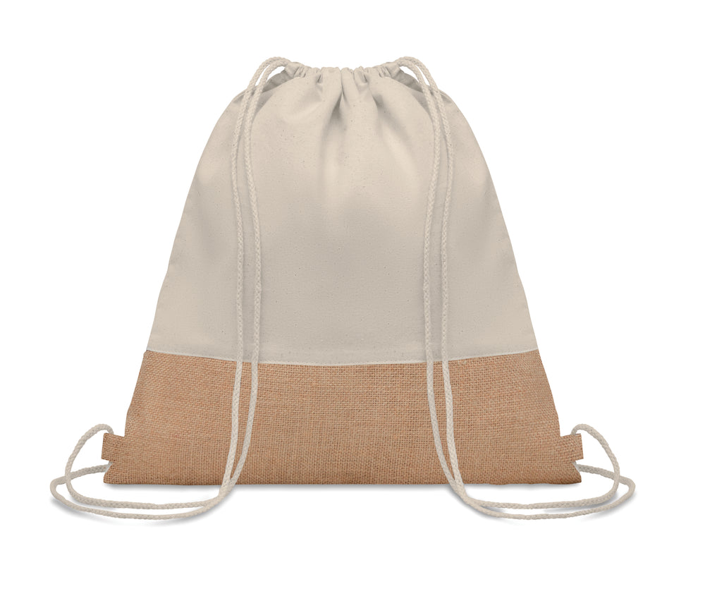 Rugzak met jute India in beige