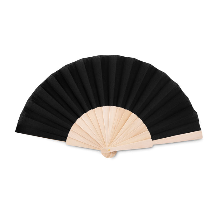 Waaier hout/polyester Fanny Wood in zwart