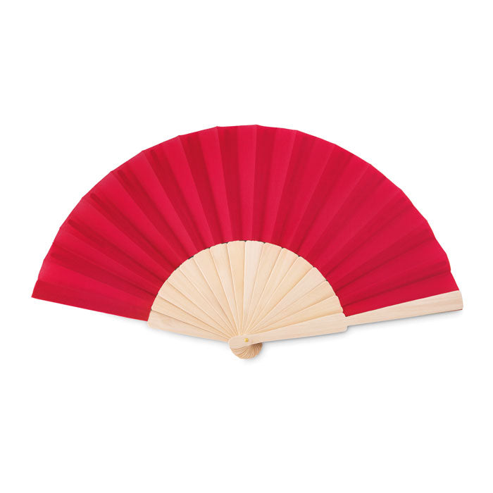 Waaier hout/polyester Fanny Wood in rood